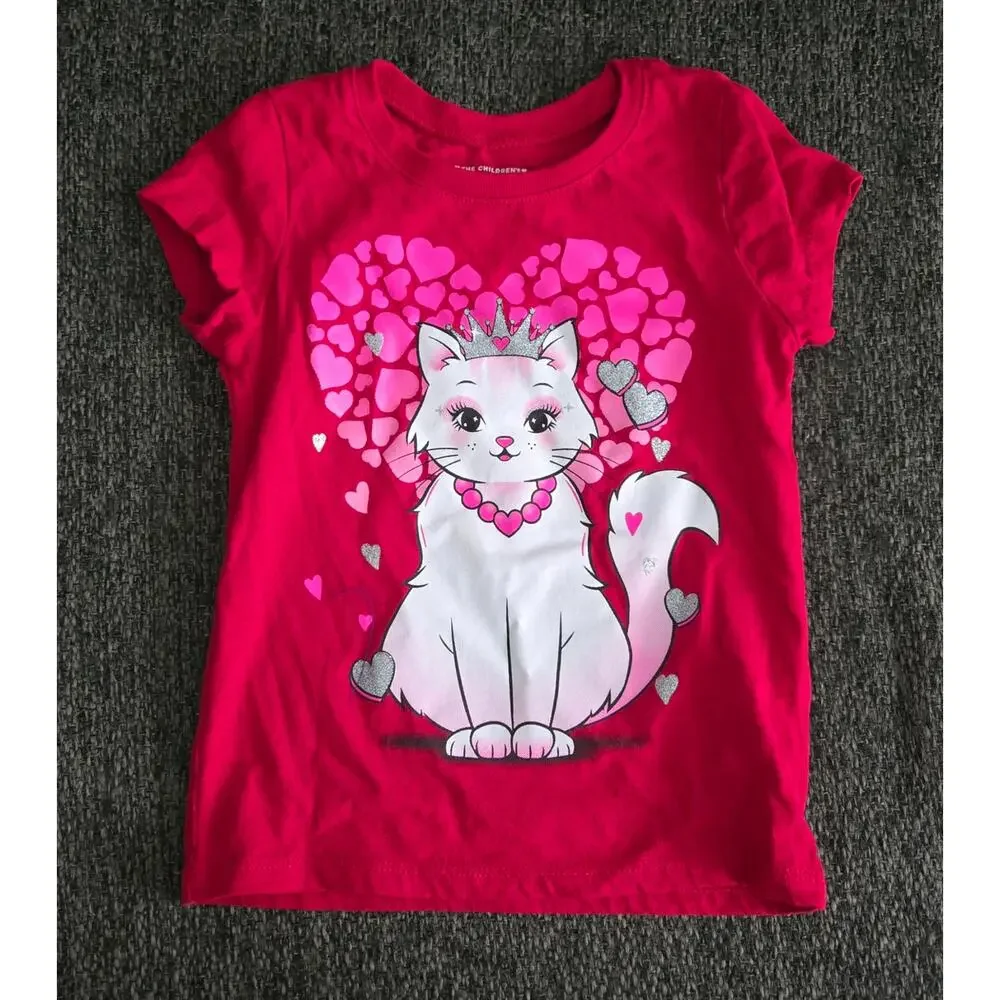 Lot of 5 Girls 3T Clothing Items 1 Dress, 2 T-Shirts, 2 Long-Sleeve Shirts